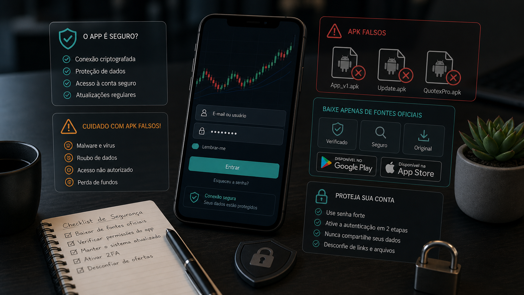App da Quotex é seguro? Como evitar APK falso